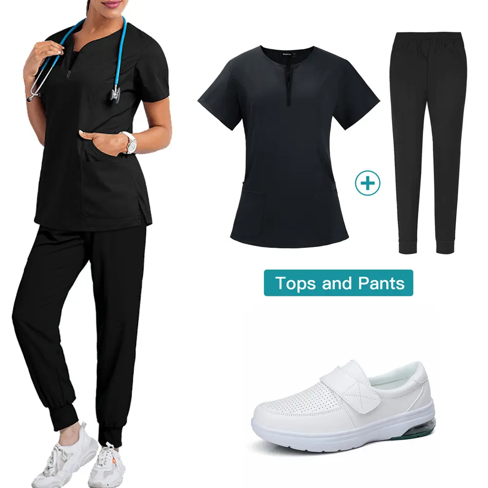 Dental Doctor Surgical Scrub Set - Separates with Elastic and Quick-Drying Fabric. Hospital Nurse Uniform for Dentistry
