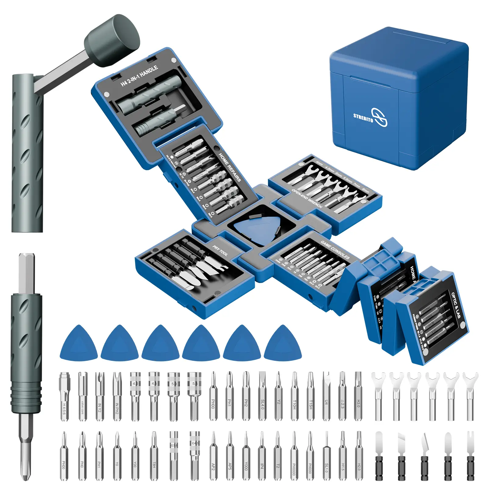 55-in-1 Multifunctional Precision Screwdriver Set, Dismantling DIY Screwdriver Kit with Magnetic Wrench Set, Magnetic Tips, Metal Bits, Pry Bars - Lightweight Portable Hand Tool for Electronic Repair
