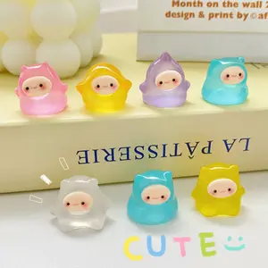 Purple Cute handmade decoration mini elf ghost night light cute granule desktop car ornament resin