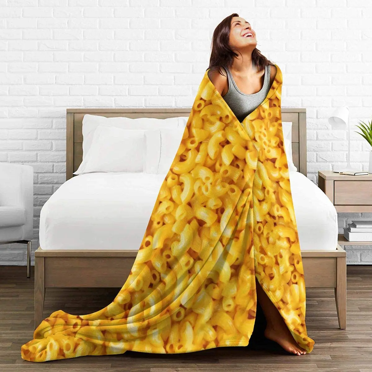 Macaroni and Cheese Blanket ,Fleece Throw Blanket Super Soft Warm Therma Plush Bed Couch Living Room