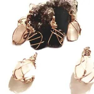 Tumbled Stone Copper Wire Crystal   Pendant, bracelet,Necklace, Keychain