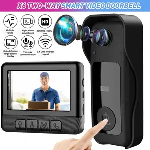 X6 Smart Video Doorbell, 4.3 Inch Color Screen, HD Video Intercom Monitor, Long Battery Life, No Network Needed, Supports Video Call