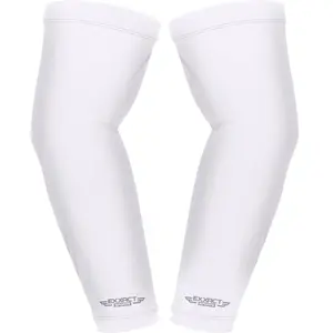 Exxact Sports 1 Pair Compression Arm Sleeves for Men Women, Breathable Baseball Arm Sleeve Football Sleeves Youth Adult - (White Solid)