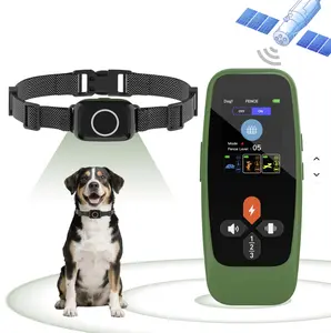 TQT 4-in-1 Wireless Dog Fence System Electric Dog Fence with Training Collar & Anti-Bark Collar | Real-Time Pet Status Display | Portable Waterproof Outdoor Pet Containment System