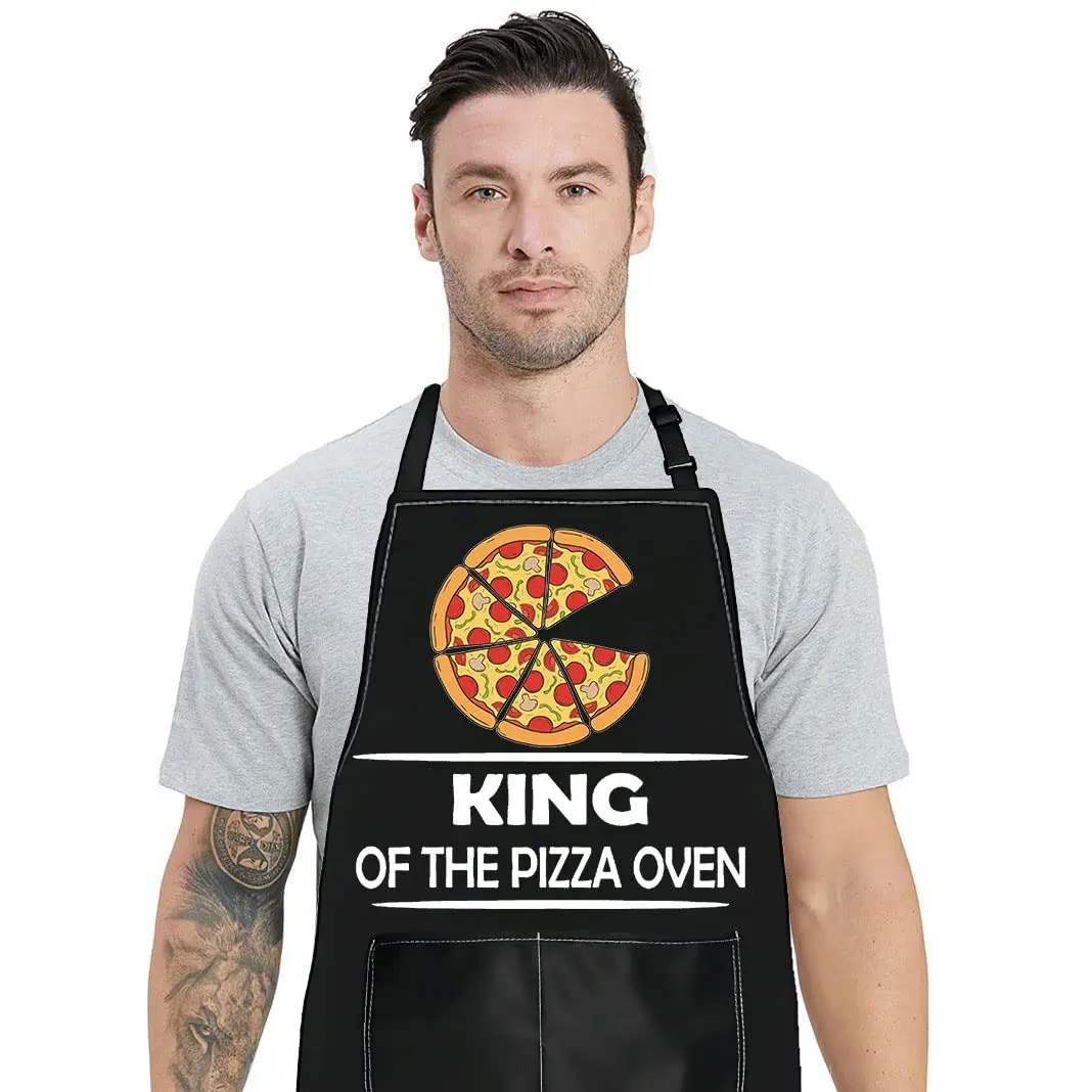 Bwktop Pizza Chef Apron - King Of The Oven With Pocket For Dad