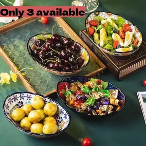 3pcs Rectangular Dinnerware Set with Dual Handles, Sushi Dessert Salad Plates, Microwave Oven Safe, Ideal for Home Kitchen Restaurant