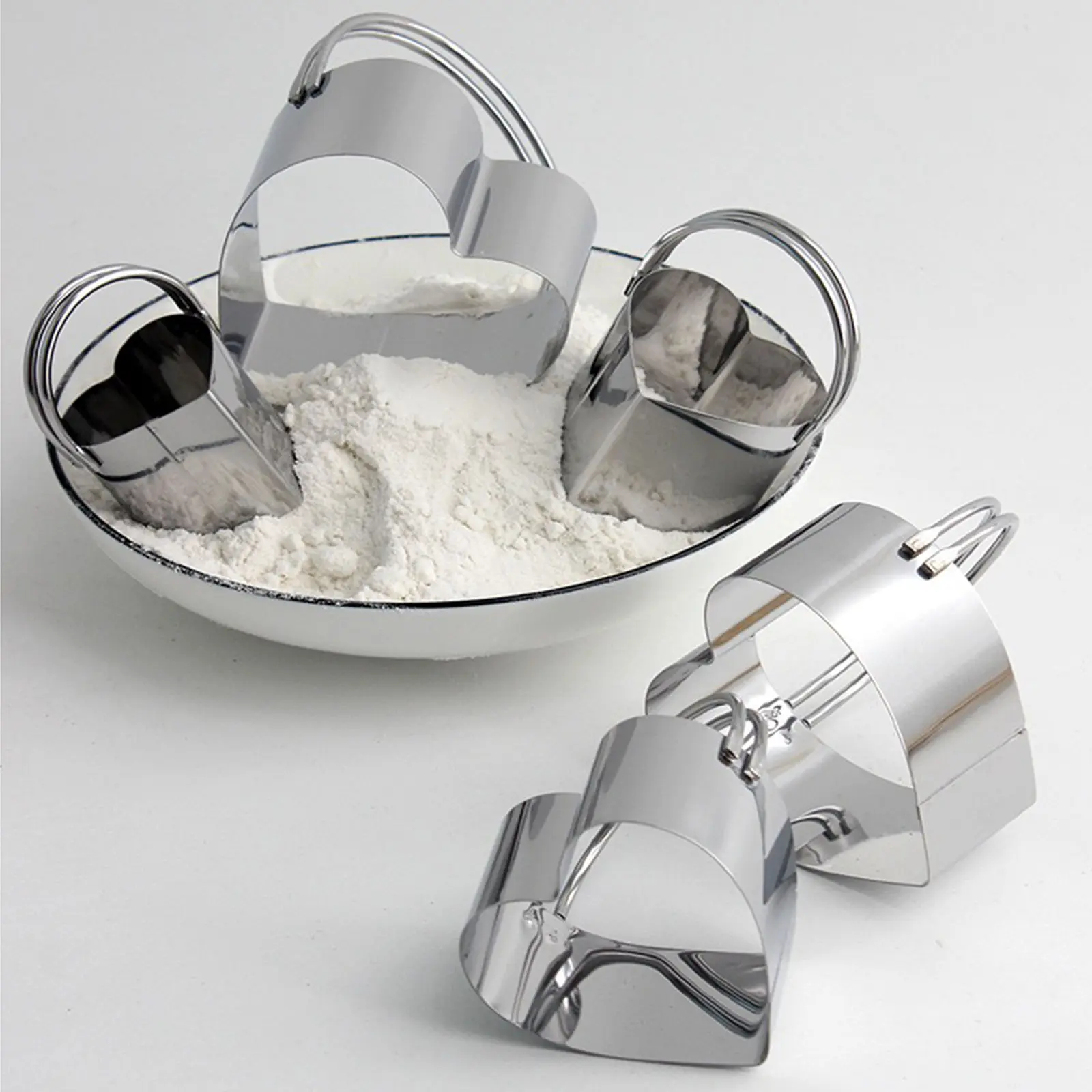 Premium Stainless Steel Biscuit Cutter Set with Handle. Multi-Size Nesting Pastry Ring Molds for Cookies, Scones & Dough. Heart, Square & Round Shapes. Ergonomic Kitchen Baking Gadget. Rust-Proof & Easy Storage.