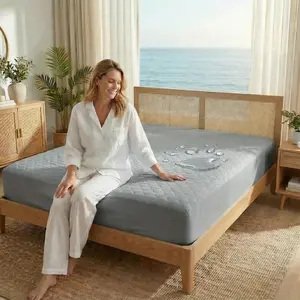 1pc Waterproof Mattress Cover(without pillowcase and pillow) - Heavy-Duty Anti-Slip Bed Sheet with Dustproof Fitted Bed Pad,  for Twin/Full/Queen/King Size Beds, Machine Washable Fit Bed