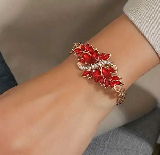 Sparkling red bracelet- 51 Percent of Profits goes to Save the Children USA, which feeds starving children around the world