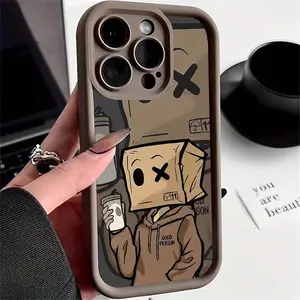 Creative Cartoon Boy Pattern Phone Case for IPhone 16 15 14 Pro Max 13 12 11 XR XS Plus Shockproof Non Slip Military-Grade Protection Silicone Cover