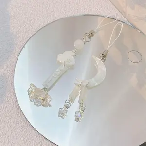 Acrylic Moon Star Phone Charms DIY Handmade Anti-Lost Cloud Phone Chains Chinese Style Ins Mid-Autumn Festival Mobile Strap