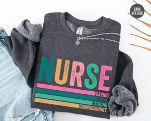 Nurse Sweatshirt or T-Shirt, New Nurse Gift, Nurse Appreciation, Nurse Student Long Sleeve, Registered Nurse Shirt, Nursing School, Floral Nurse Shirt