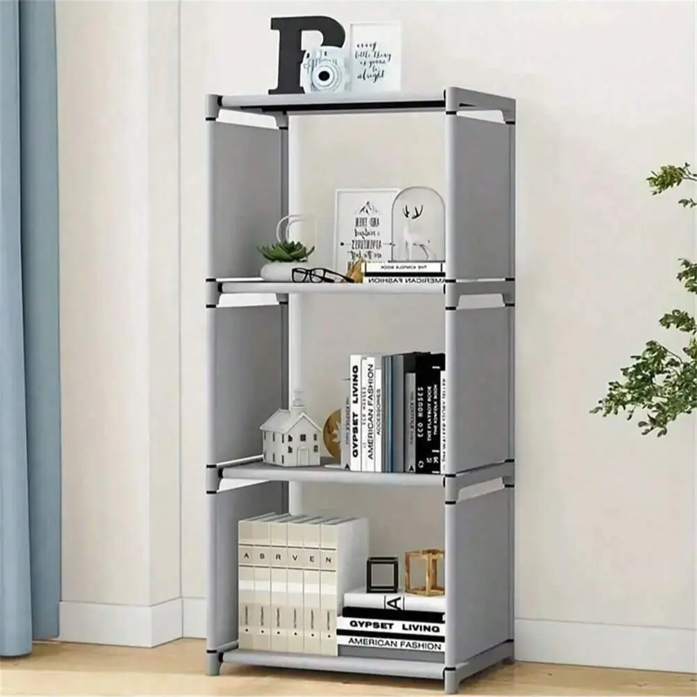 Multi-Tier Simple Floor Book Shelf, Desk Organizer Storage Cabinet, Desktop Bookcase, Bookshelf, Living Room & Bedroom Storage Rack, Apartment Office Furniture, Organizing, Compact Size