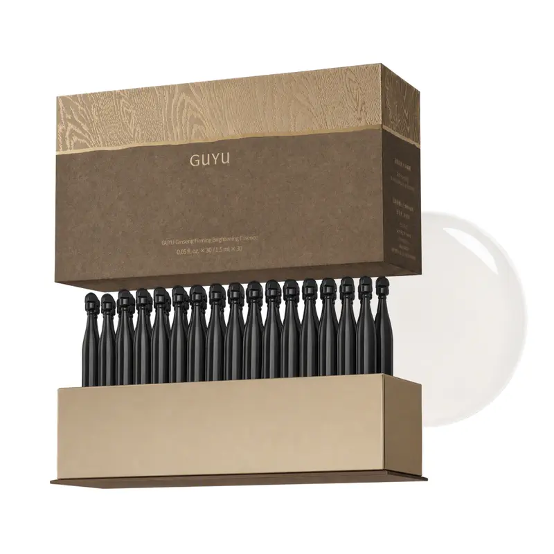 GUYU Ginseng Firming Brightening Essence - 30/60 x 1.5ml Single-Dose Ampoules, Collagen Peptide Serum with Moisturizer Benefits, Hydrates, Firms Facial Skin, Evens Tone, Targets Fine Lines, Wrinkles & Dullness, Repairs Elasticity #Sohochic #Blackfriday