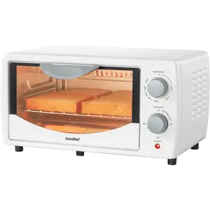 Countertop Toaster Oven 4 Slice Mini Oven For 9 Inch Pizza Compact 950W Bake Broil Small Kitchen Oven White