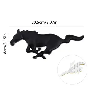 3D Metal Car Styling Mustang Emblem Sticker, Body Trunk Decor Decal, Auto Accessories for Ford Focus Kuga Mondeo Max Fusion Mustang