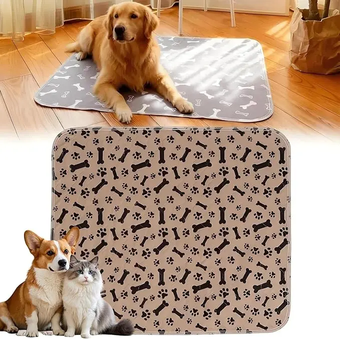 2-Pack Reusable Dog Pee Pads, 32×36 in Chew-Resistant Pheromone-Attraction Waterproof Absorbent Non-Slip Pet Training Pads for Crates, Apartments (Pet Supplies), Reusable Pads, Chew Resistant Pads