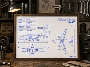 Airbus A3 blueprint pen drawn