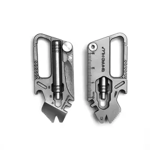 Multifunctional Outdoor Keyring Tool with Screwdriver Pliers Opener Titanium Alloy EDC Gear for Travel Camping Gift