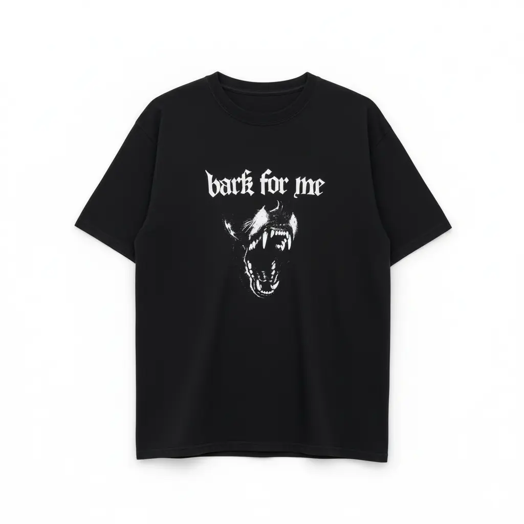 Women's Round Neck Cotton T-Shirt - Bark For Me Barking Dog Graphic Top, Funny Sarcastic Flirty Quote Suit, Matching Casual Streetwear Short-Sleeve Humor Clothing