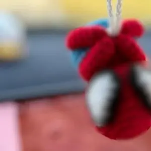 Crochet car hanger red cute decor