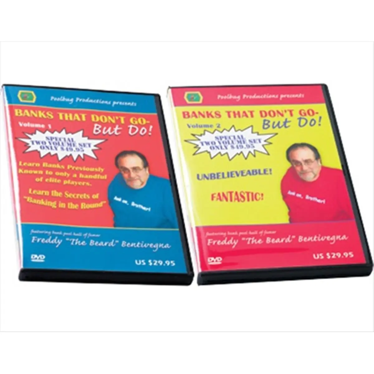 212 MAIN Billiards Instructional DVD Set - 2-Volume Banking Secrets Guide by 50+ Year Experience Expert Freddy Bentivegna for Banking Enthusiasts, Secrets To Banking
