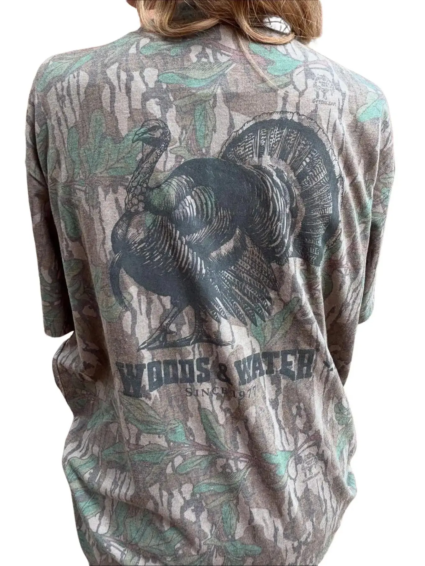 Mossy Oak Men's Woods & Water No2 Print Casual Short-Sleeve Polyester Round Neck Tee - Durable Men's T Shirts with Breathable Fabric, Vivid Color Hold, Banded Hemline, T-Shirt