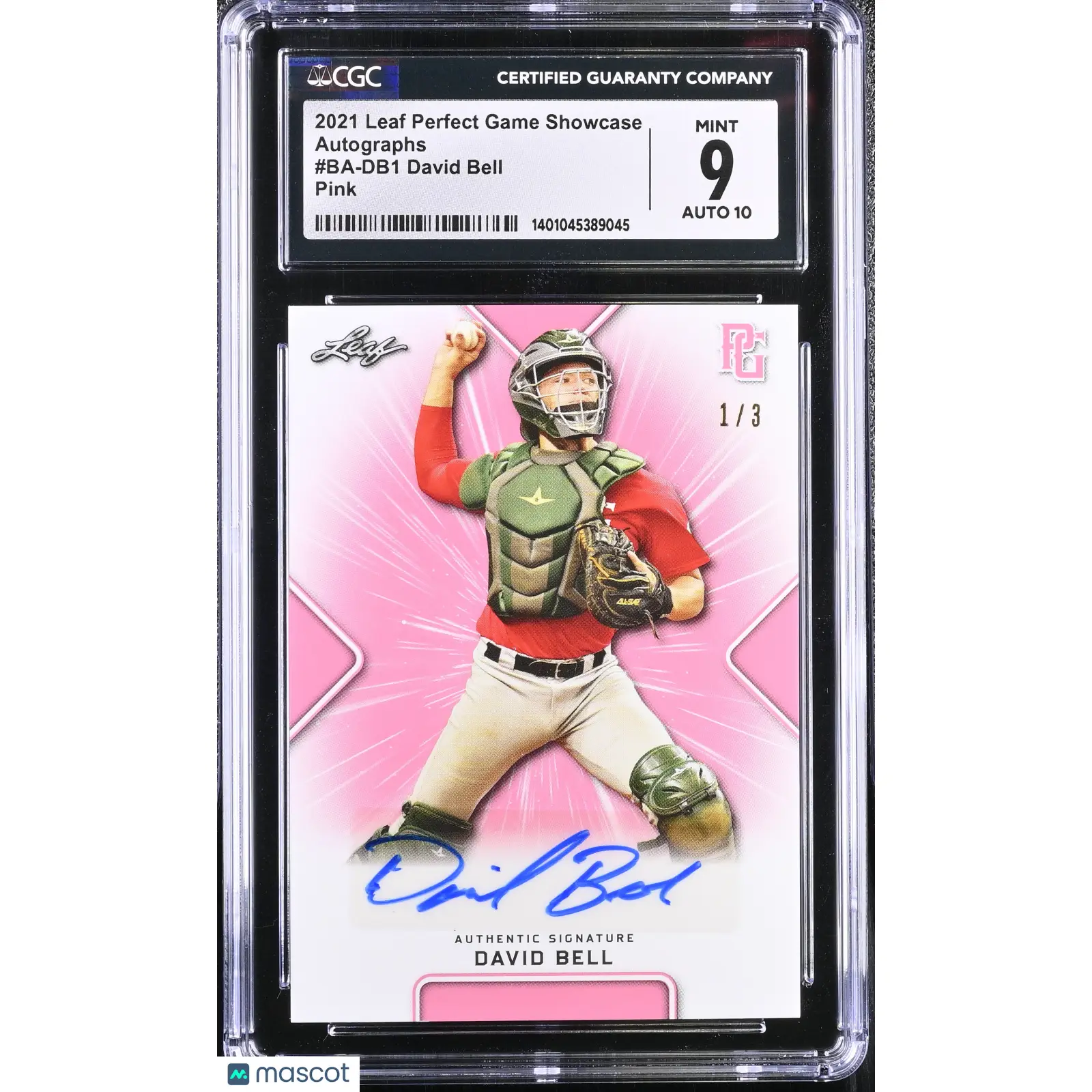 David Bell CGC 2021 Perfect Game Showcase #BA DB1 Pink 1/3 Baseball 9