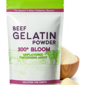 4oz Premium unflavored 300 degrees bloom Beef Gelatin powder , thickening agent , grenetina en polvo sin sabor Natural Thickener & Stabilizer for Cooking & Baking – High Collagen Protein Source Healthcare Dietary