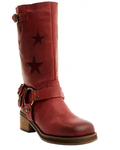 Dingo Women's Women'S Blacklist Harness Boot Round Toe - Di215-Wine Dingo Women's Women'S Blacklist Harness Boot Round Toe - Di215-Wine