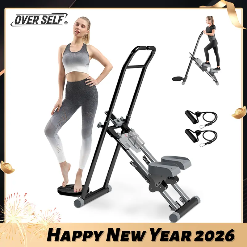 OVER SELF Vertical Climber Exercise Stair Stepper with Handlebar for Full-Body Workout Compact Cardio Climber Exercise Machine Vertical Climber for Home Gym Full Body Workout 220lbs Weight Capacity