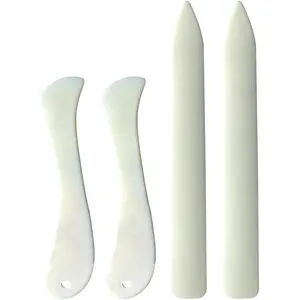 Plastic Bone Folder Paper Creaser Set, 4 Counts/set Professional Leather Crafts Tool, Origami Tools for Card Making Quilting Leather Crafts Sewing Kit, Sewing Supplies Crafts