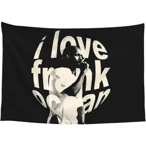 Tapestry "I Love Frank Ocean" Black & White Art Tapestry 3x5 FT - Polyester R&B Fan Wall Hanging for Bedroom & Music Space Decor, Aesthetic Banner, Home Bedroom Decor