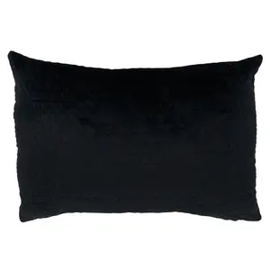 Saro Lifestyle  14 x 20 in. Pinsonic Velvet Poly-Fillied Throw Pillow, Black