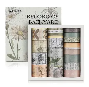 Vintage Washi Tape Set - 20 Rolls  Wide 6.56ft Long/Roll Aesthetic Decorative Tapes for Bullet Journaling, DIY Crafts, Scrapbooking Supplies