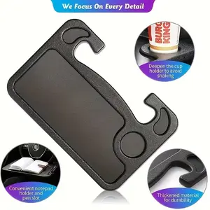 2-In-1 Car Steering Wheel Tray Table, Desktop Storage Rack, Includes Laptop Holder and Cup Holder, High Strength Material, Multi-Functional, Multifunctional Car Organizer, Car Storage Organizers, Car Cup Holders, Car Dining Tray, Car Accessories