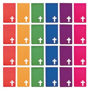 2 1/2" x 5" Religious Cross Cutout Solid Color Paper Notepads - 24 Pc.