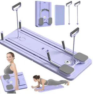 New  Pilates Reformer Set with timer,Multi-Functional Foldable Pilates Board , 8 in 1 Pilates Sliding Board for Home Workout, Ab and Push-Up, Yoga Multifunctional Pilates  Elite Foldable Pilates Reformer Exercise Board