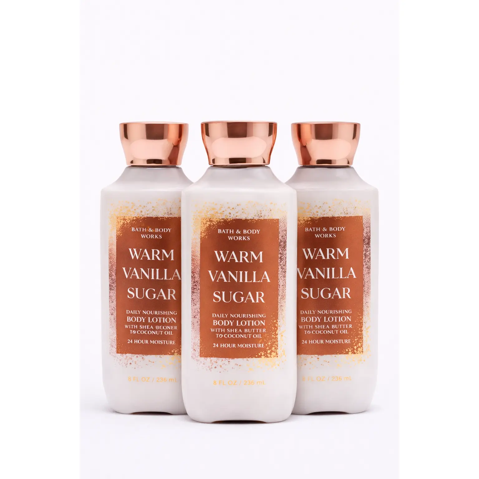 WARM VANILLA SUGAR Bath & Body Works Body Lotion 3-Pack – 8 oz Each