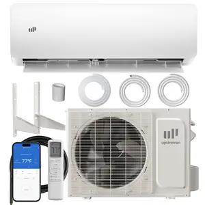 Upstreman Smart Inverter Mini Split AC Unit Complete System - Single/Multi-Zone, 12000-28000 BTU, 20 SEER2, 115V/230V Wall-Mount Full Set with Installation Kit (White/Silver) - Heater, Dehumidifier, Cooler, Smart Inverter Ac
