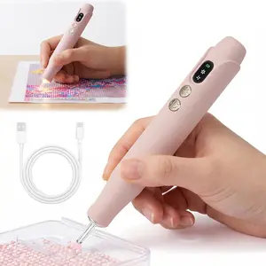 Vacuum Diamond Art Pen - Suitable For Diamonds Of All Sizes, An Electric Diamond Painting Pen With 2 Adjustable Suction Settings, An Adult Diamond Painting Kit With A Built-in LED Light, A Low-noise 40dB Suction Pen, DIY Adult Diamond Art Accessories