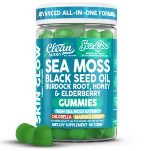 Clean Nutra Sea Moss, Black Seed Oil, Burdock Root, Honey, Elderberry, Chlorella & More for Skin & Immunity Support Gummies – SeaGlow