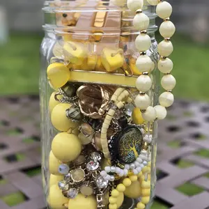 Mystery Jewelry Jar- Yellow Tones
