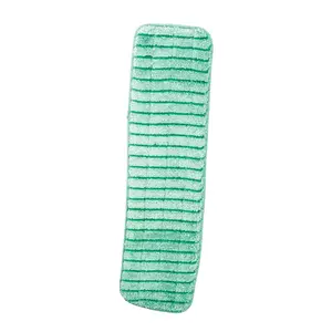 212 MAIN Traditional Bacteria-Resistant Microfiber Flat Wet Mop Pad, 18x5 in, Green, Washable Polypropylene Home Cleaning Tool