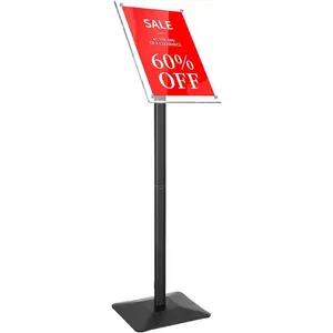 Adjustable Heavy Duty Pedestal Sign holder floor Stand,  sign stand poster stand , Standing Floor for 8.5 x 11 inch,Black (black,  frame 8.5-x-11-inch)