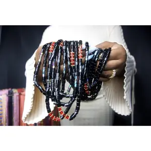 Onyx Radiance elastic string waist beads