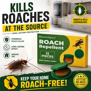 48-Pack Indoor Roach Bait Gel & Trap, Effective Cockroach Killer Set, Home & Outdoor Pest Control Bait Trap Kit repellent moonspry indoor infestation dormitory kitchen domestic
