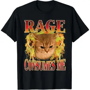 Funny Angry Cat Meme Shirt Expressing Rage With Humorous Cat Illustrations