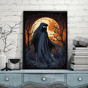 Mysterious Ghosts Under Moonlight Theme 5D Diamond Painting Kit, DIY Craft Set for Beginners & Adults, Home Wall Art Decoration Gift Idea