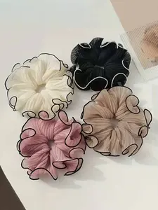 4Pcs Fashionable High-End Versatile Lace Scrunchies, High Elastic Hair Ties, Korean Style Sweet Hair Accessories for Women